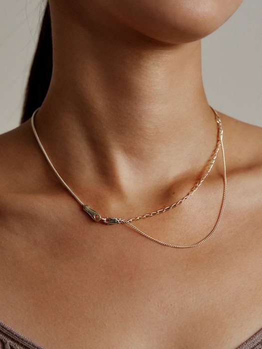 Conneted 2line necklace(GOLD)